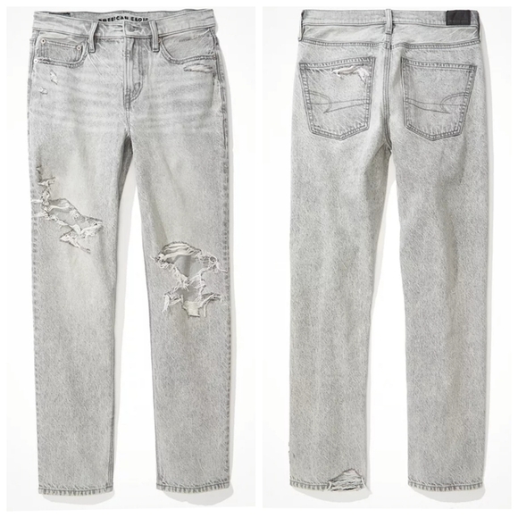 American Eagle Ripped '90s Straight Jean  haze grey size 4 - Picture 13 of 13